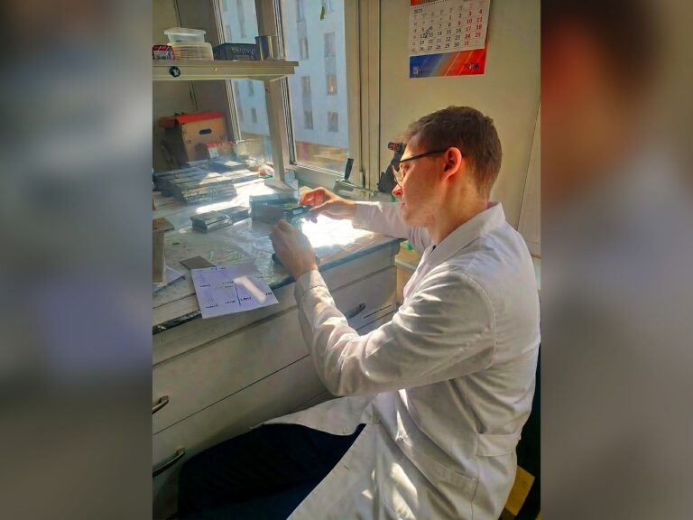 Измерение размеров образца